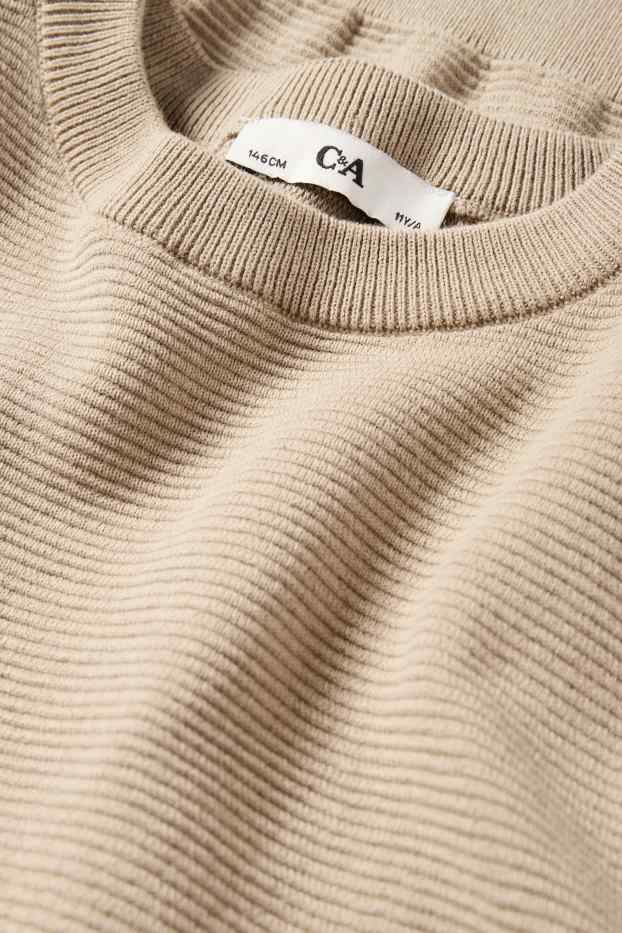 Děti - chlapci - Svetr - žebrovaný - taupe