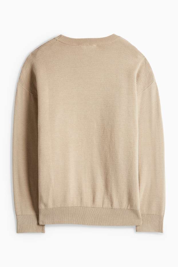 Děti - chlapci - Svetr - žebrovaný - taupe