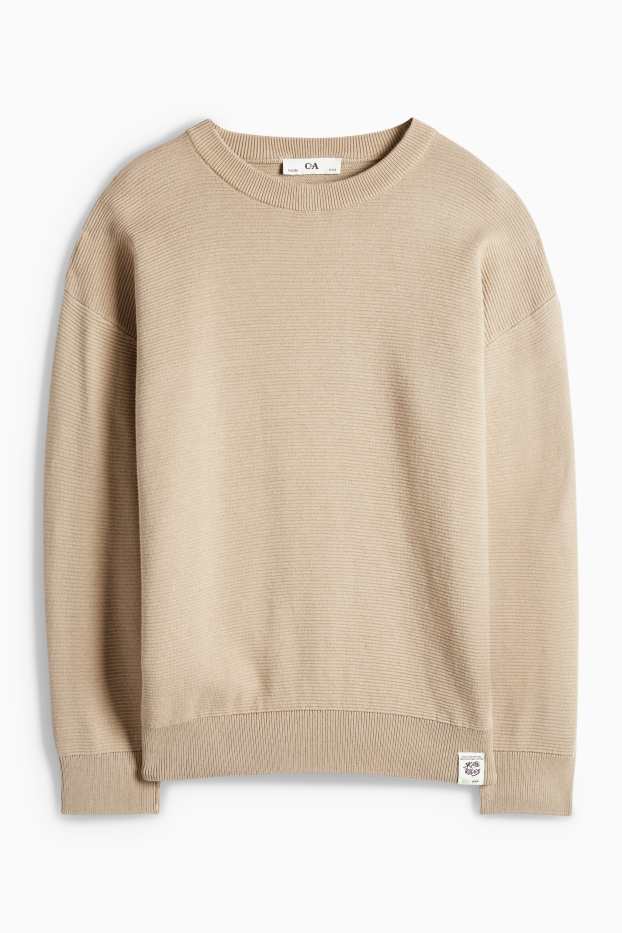 Děti - chlapci - Svetr - žebrovaný - taupe