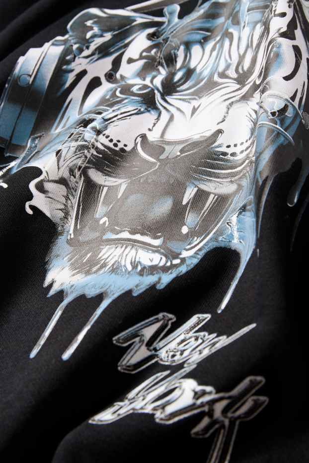 Enfants garçons - Tigre - sweat à capuche - noir