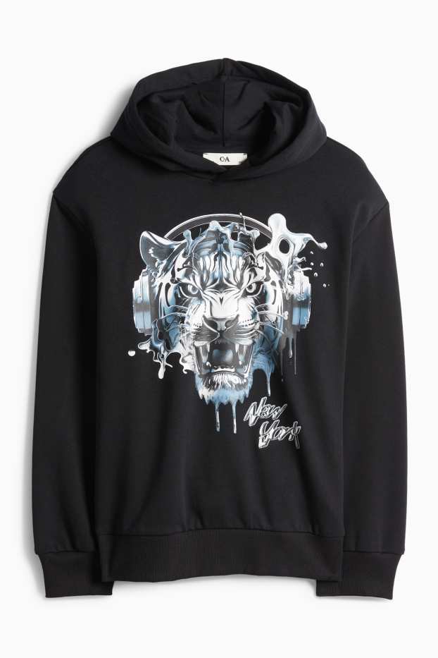 Enfants garçons - Tigre - sweat à capuche - noir