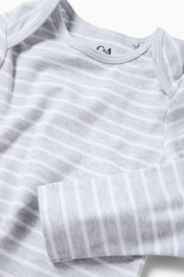 Unisex - Body pro miminka - pruhované - světle šedá