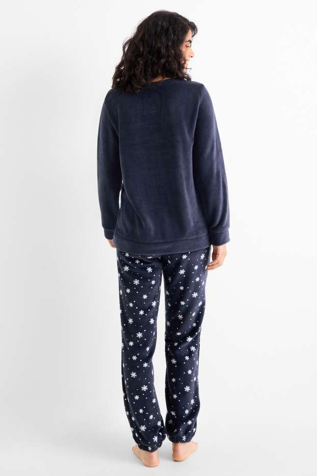 Damen - Weihnachts-Pyjama - Snoopy - dunkelblau