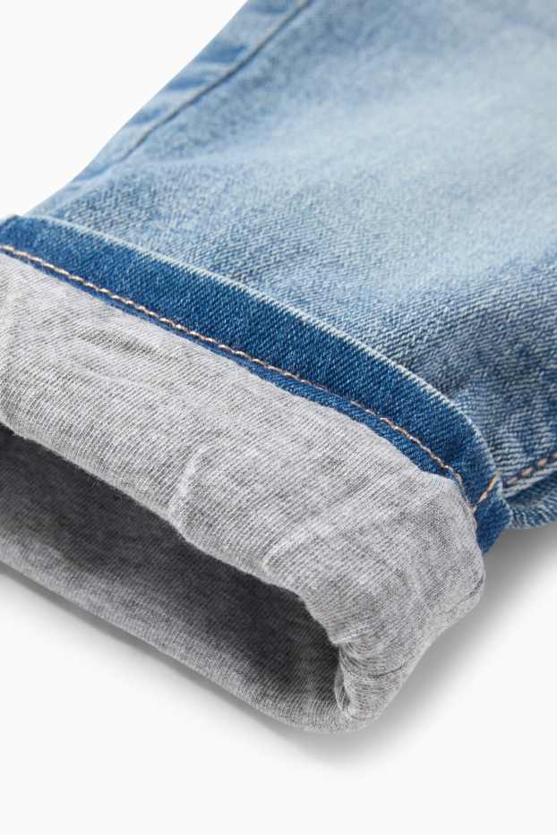 Baby Mädchen - Blümchen - Baby-Jeans - Thermojeans - helljeansblau