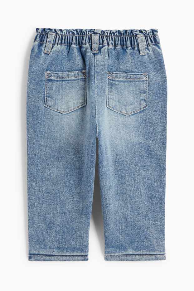 Baby Mädchen - Blümchen - Baby-Jeans - Thermojeans - helljeansblau