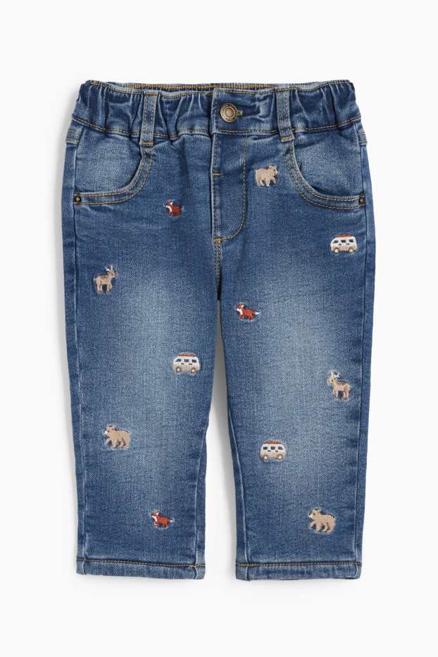 Baby Boys - Wild animals - regular jeans - thermal jeans - blue denim