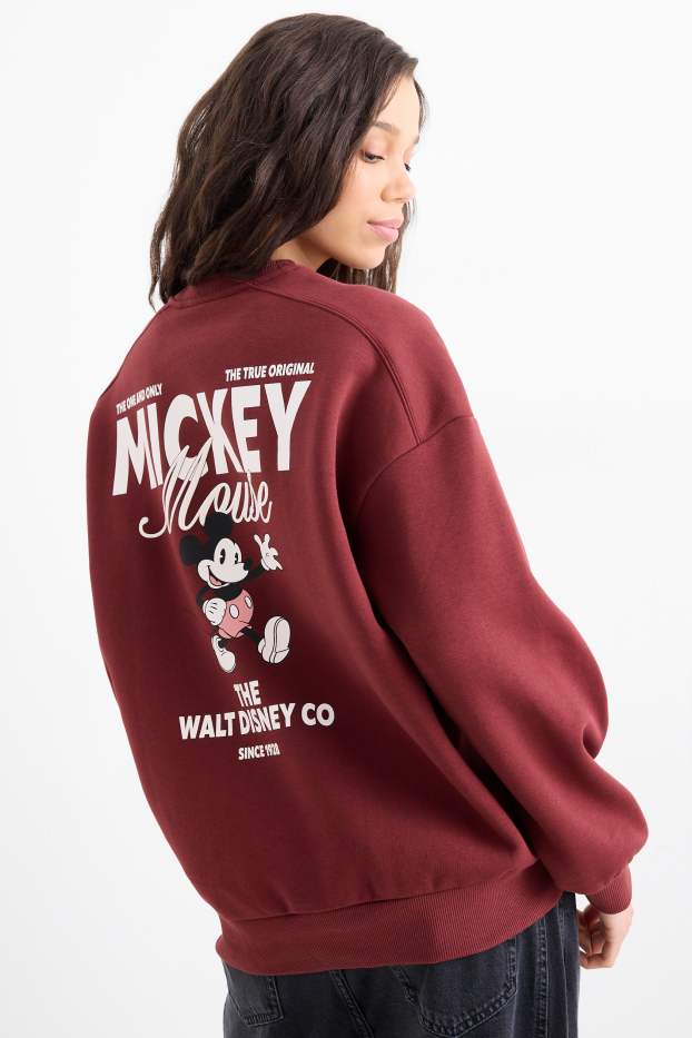 Damen - Sweatshirt - Micky Maus - dunkelrot