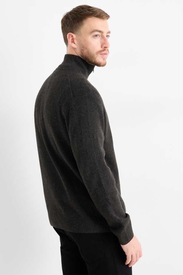 Men - Jumper - ribbed - black