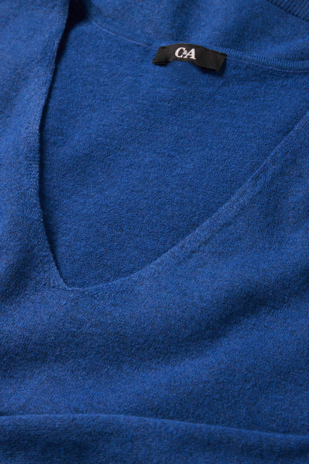 Mujer - Jersey con escote en pico - azul