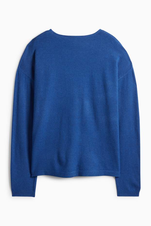 Mujer - Jersey con escote en pico - azul
