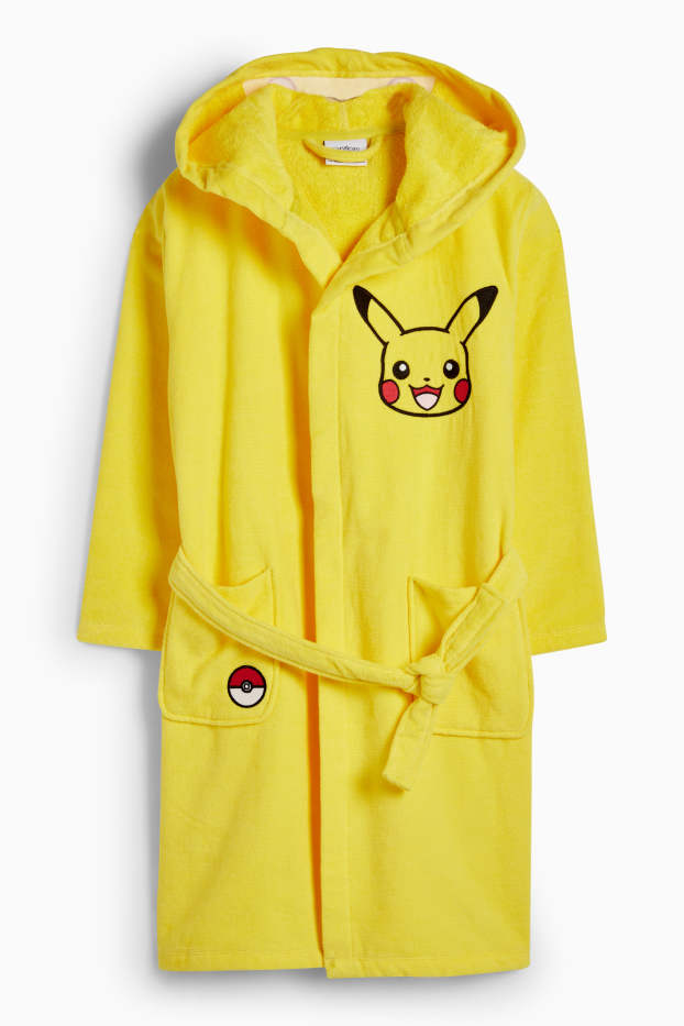 Enfants garçons - Pokémon - Pikachu - peignoir à capuche - jaune