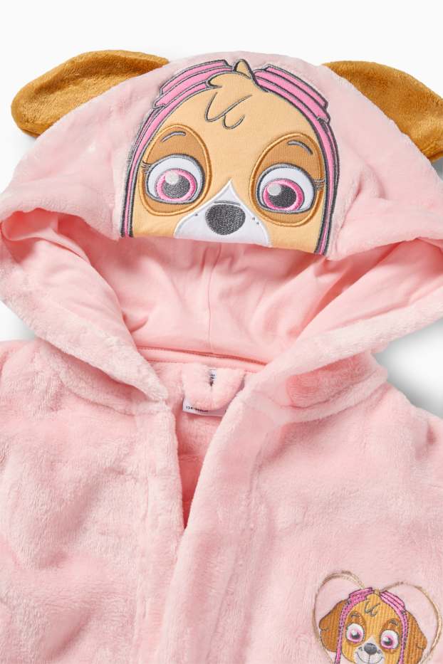 Kinderen: meisjes - PAW Patrol - Skye - badjas met capuchon - fuchsiarood