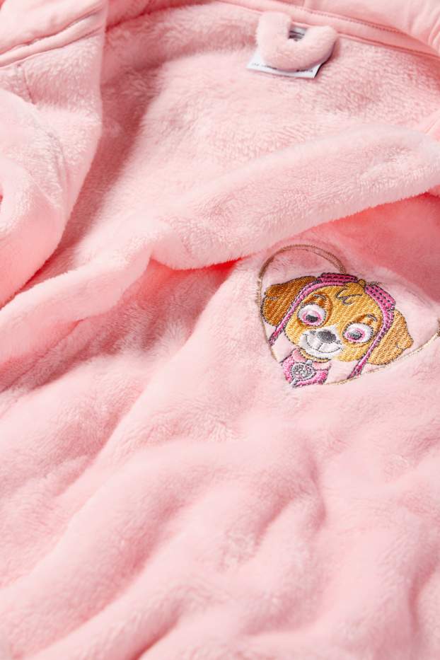 Kinderen: meisjes - PAW Patrol - Skye - badjas met capuchon - fuchsiarood