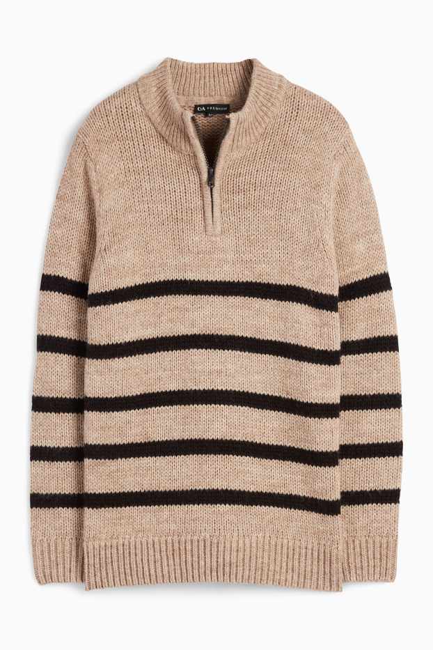 Enfants garçons - Pull - à rayures - beige