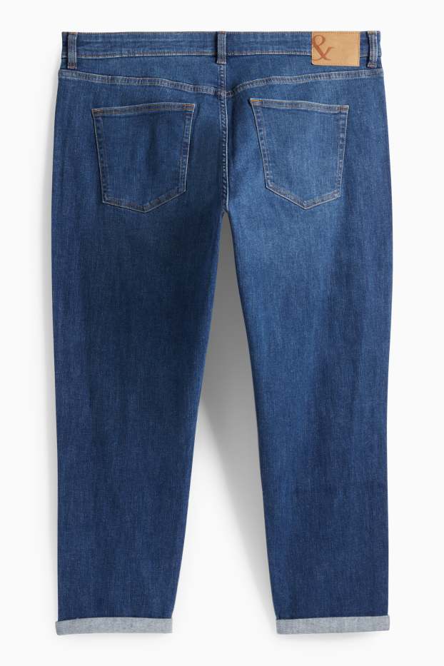 Women - Boyfriend jeans - mid-rise waist - blue denim