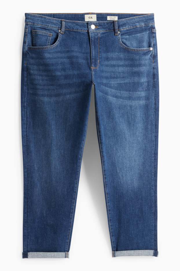 Women - Boyfriend jeans - mid-rise waist - blue denim