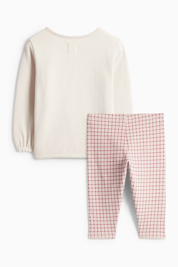 Miminka - dívky - Květiny - outfit pro miminka - 2dílný - béžová