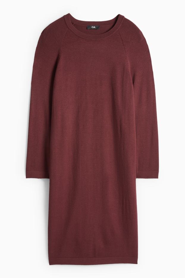 Dona - Vestit de punt - straight fit - bordeus