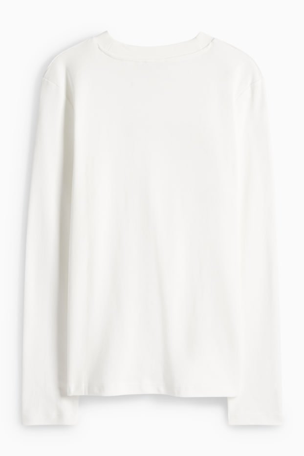 Dámské - Tričko s dlouhým rukávem - regular fit - bílá