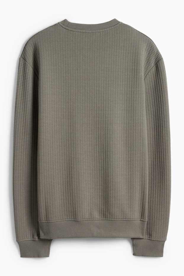 Pánské - Mikina - strukturovaná - zelená