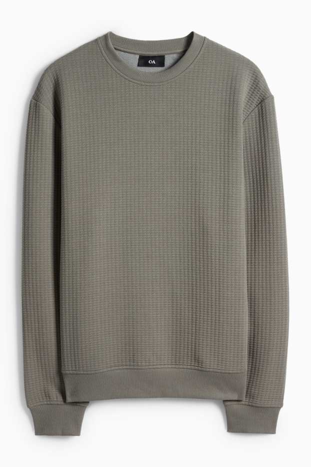 Pánské - Mikina - strukturovaná - zelená