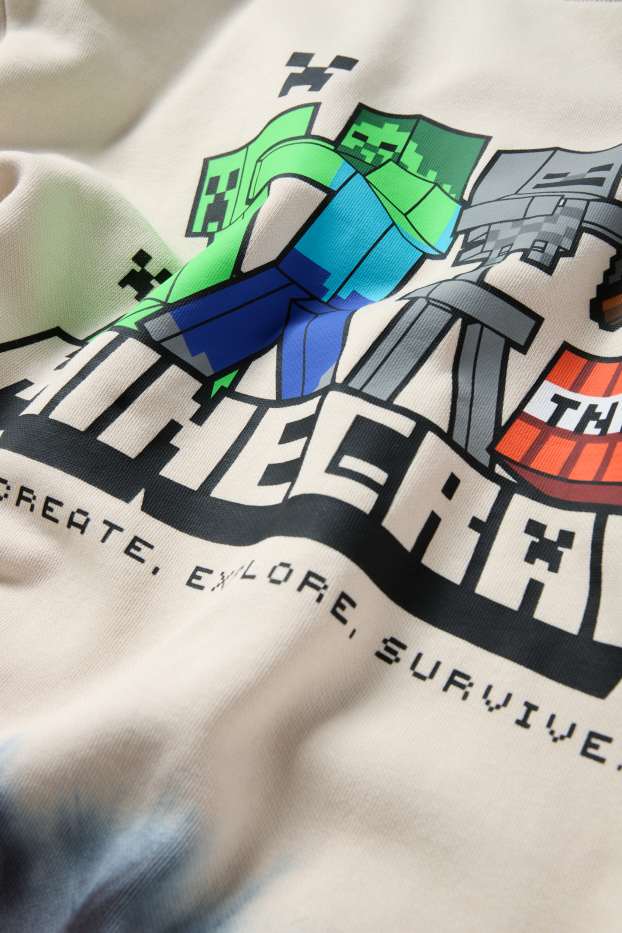 Děti - chlapci - Minecraft - mikina - se vzorem - světle béžová
