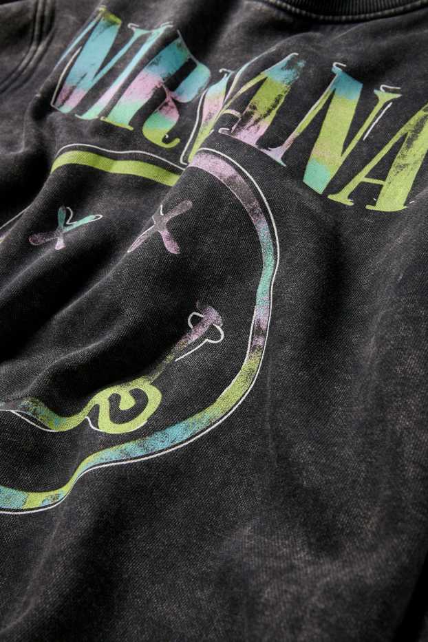 Enfants garçons - Nirvana - sweat - gris foncé