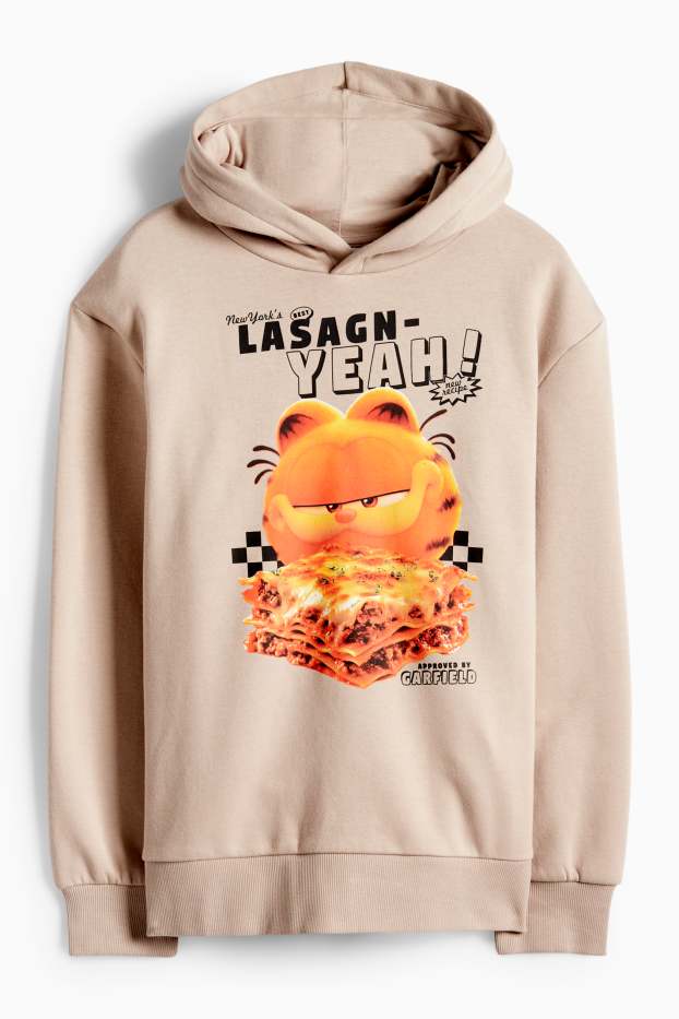 Děti - chlapci - Garfield - mikina s kapucí - béžová