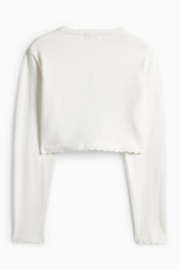 Kinder Mädchen - Baby-Strickjacke - weiss