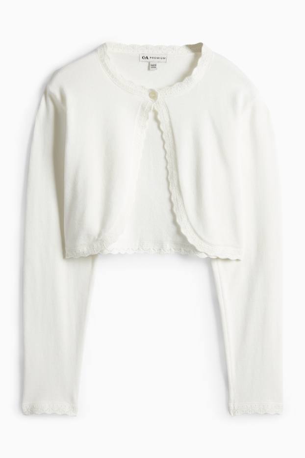 Kinder Mädchen - Baby-Strickjacke - weiss