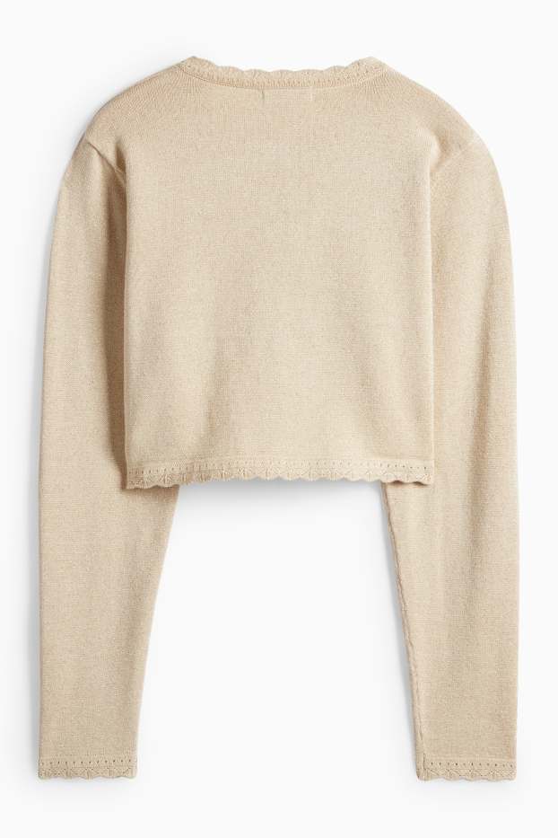 Kinder Mädchen - Baby-Strickjacke - beige