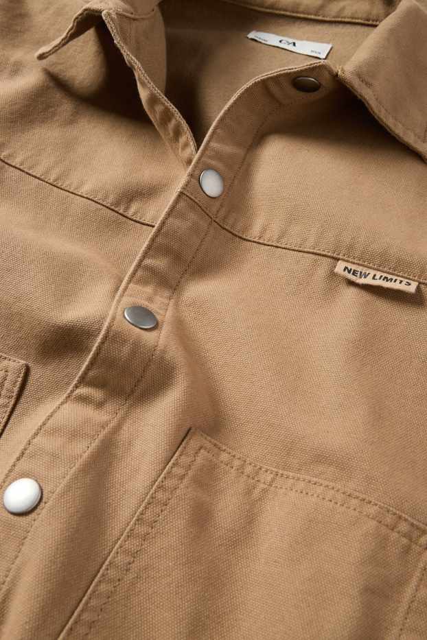 Děti - chlapci - Košilová bunda - hnědá