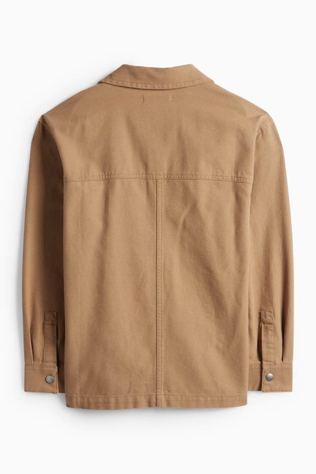 Děti - chlapci - Košilová bunda - hnědá