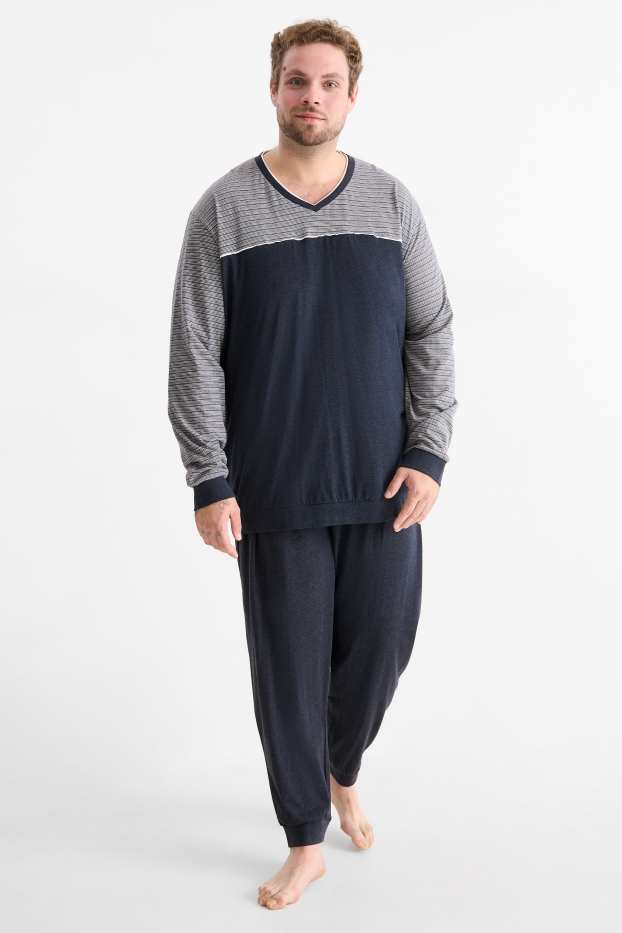 Hommes - Pyjama - bleu foncé