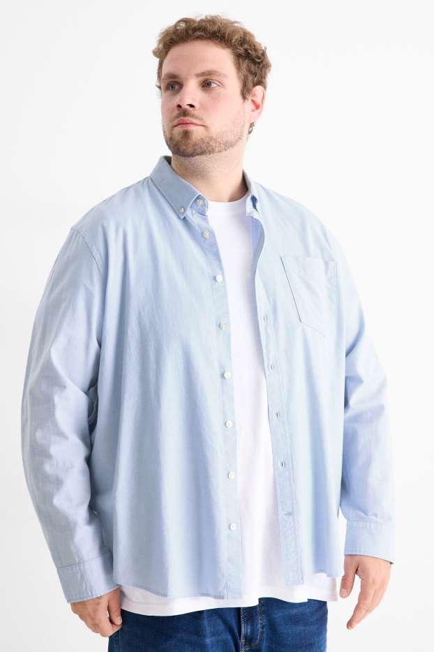 Hommes - Chemise - regular fit - col button-down - bleu clair