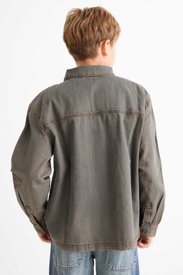 Children Boys - Denim shirt - denim-gray