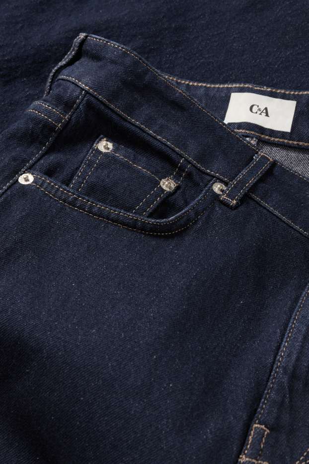 Women - Flared jeans - high waist - denim-dark blue