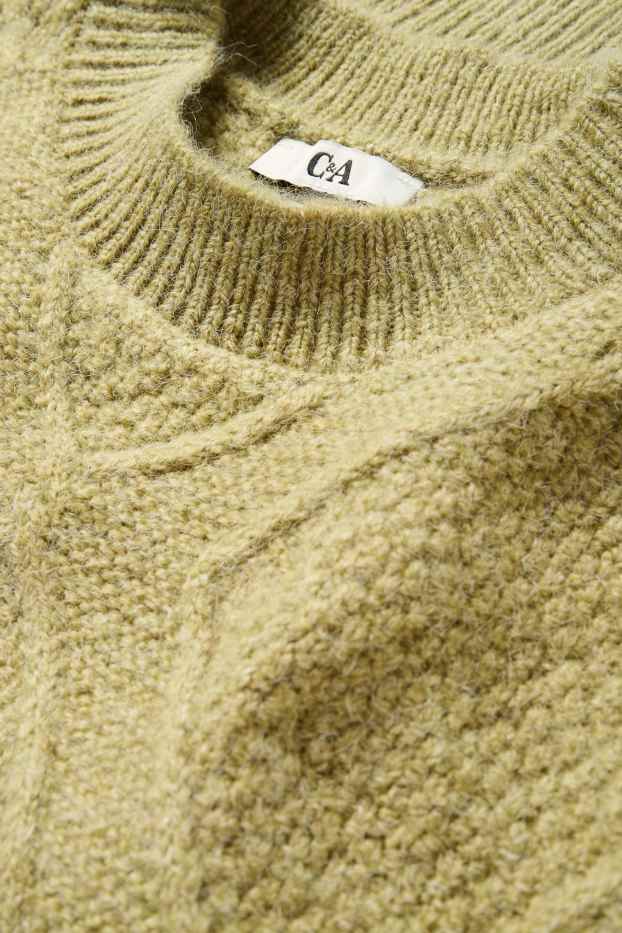 Femei - Pulover - structurat - verde deschis