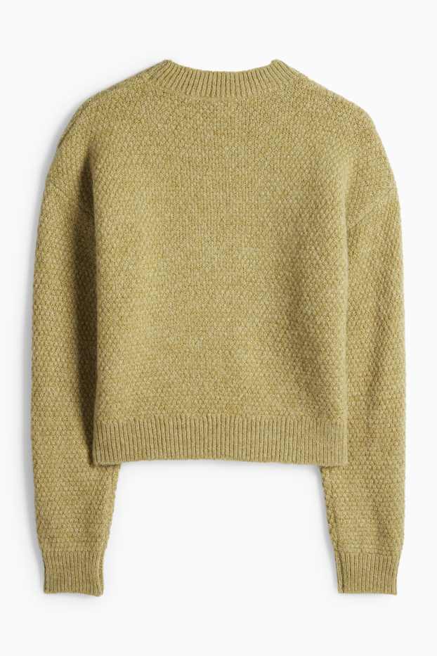 Femei - Pulover - structurat - verde deschis