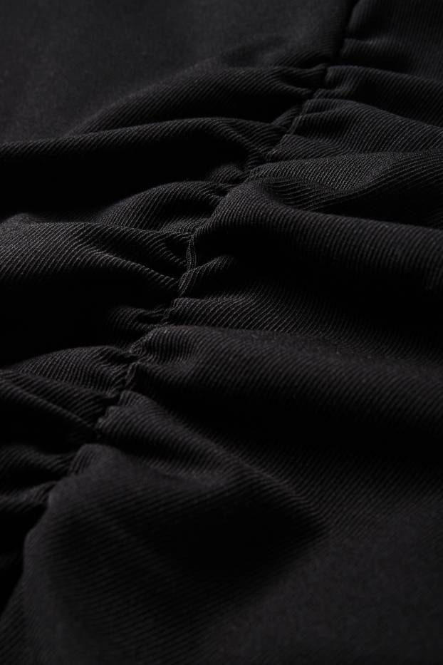 Dámské - Šaty s výstřihem ve tvaru V - straight fit - černá