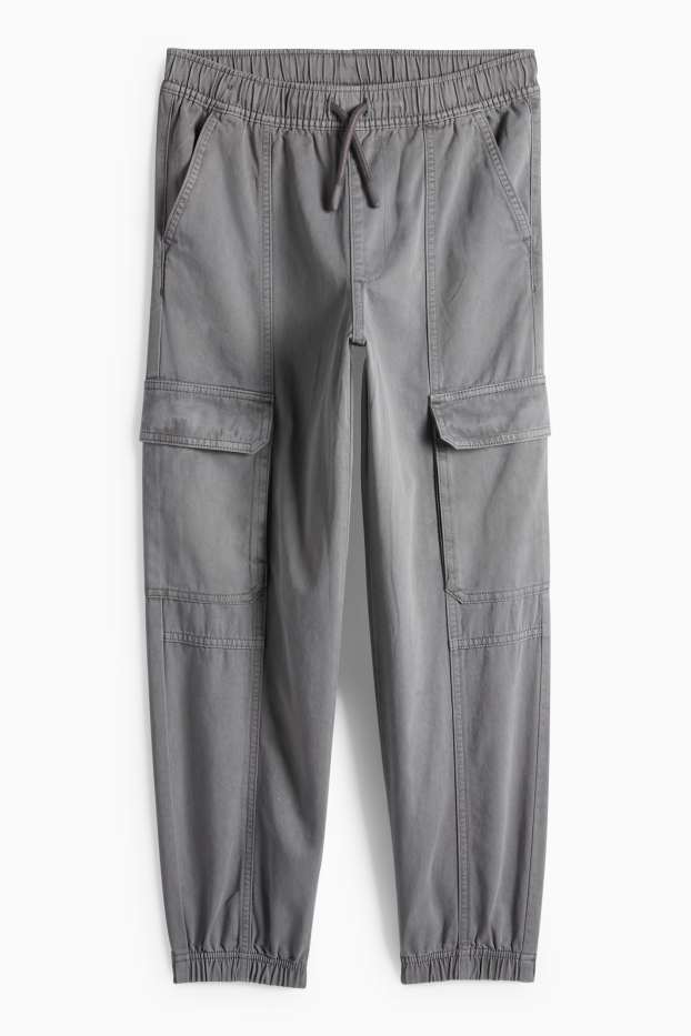 Kinder Buben - Cargohose - grau