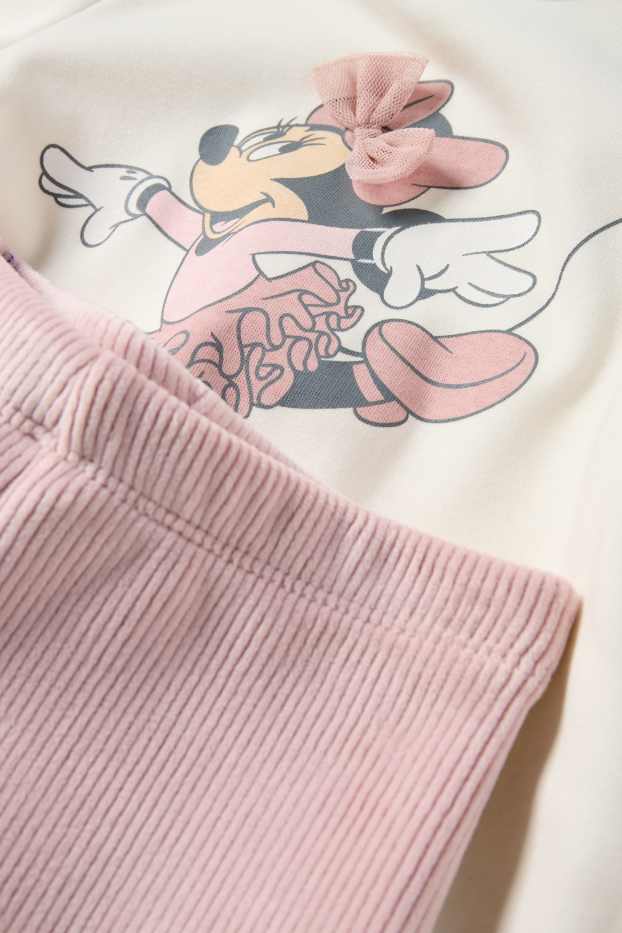 Baby Girls - Minnie Mouse - baby outfit - plush-lined - 3 piece - white / rose