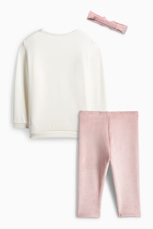 Baby Girls - Minnie Mouse - baby outfit - plush-lined - 3 piece - white / rose