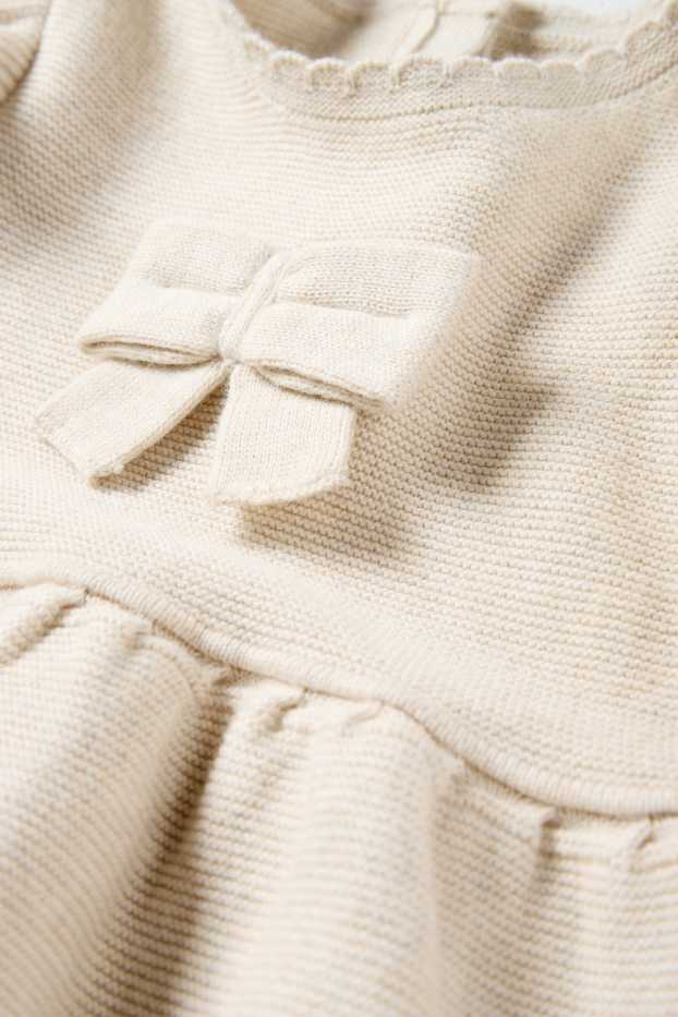 Miminka - dívky - Pletené šaty pro miminka - světle béžová