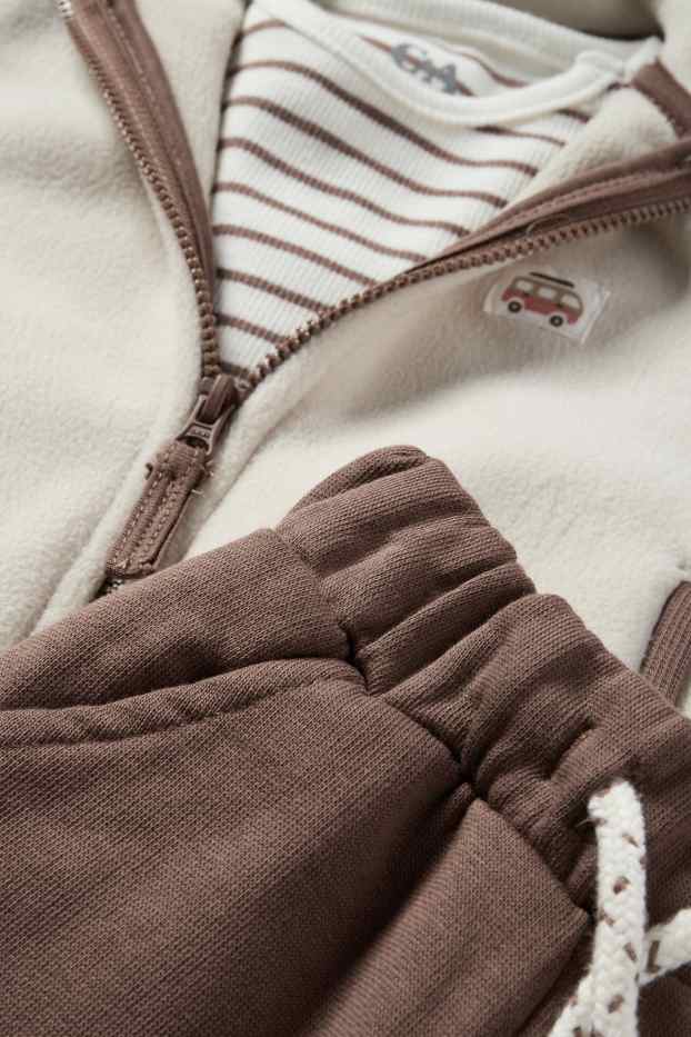 Neonati - Camper - completo per neonati - 3 pezzi - marrone / bianco crema
