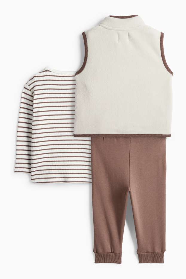 Neonati - Camper - completo per neonati - 3 pezzi - marrone / bianco crema
