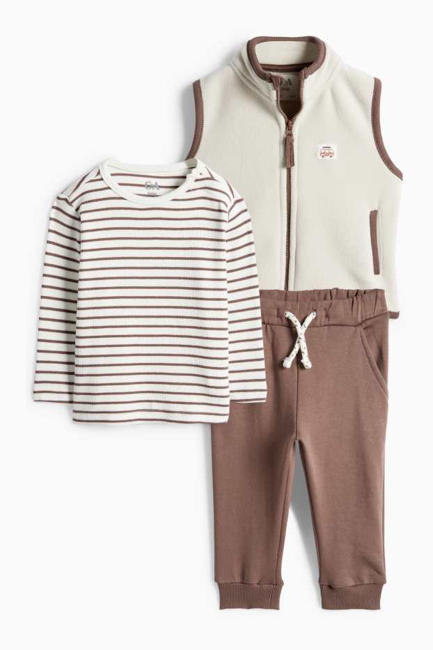 Miminka - chlapci - Outfit pro miminka - hnědá / krémově bílá