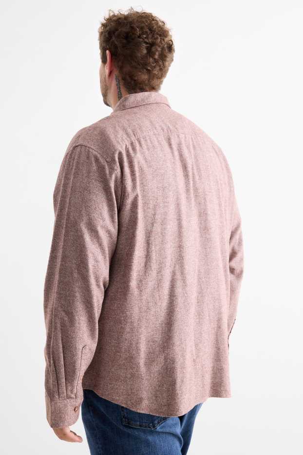 Herren - Hemd - Regular Fit - Button-down - dunkelrot