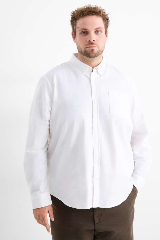 Heren - Overhemd - regular fit - button down - wit