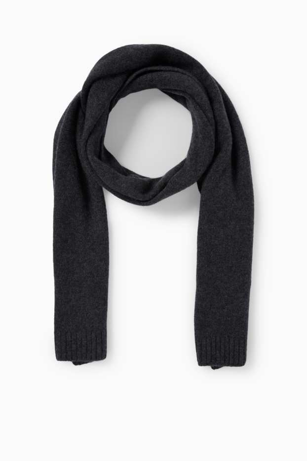 Uomo - Sciarpa in cashmere - grigio scuro